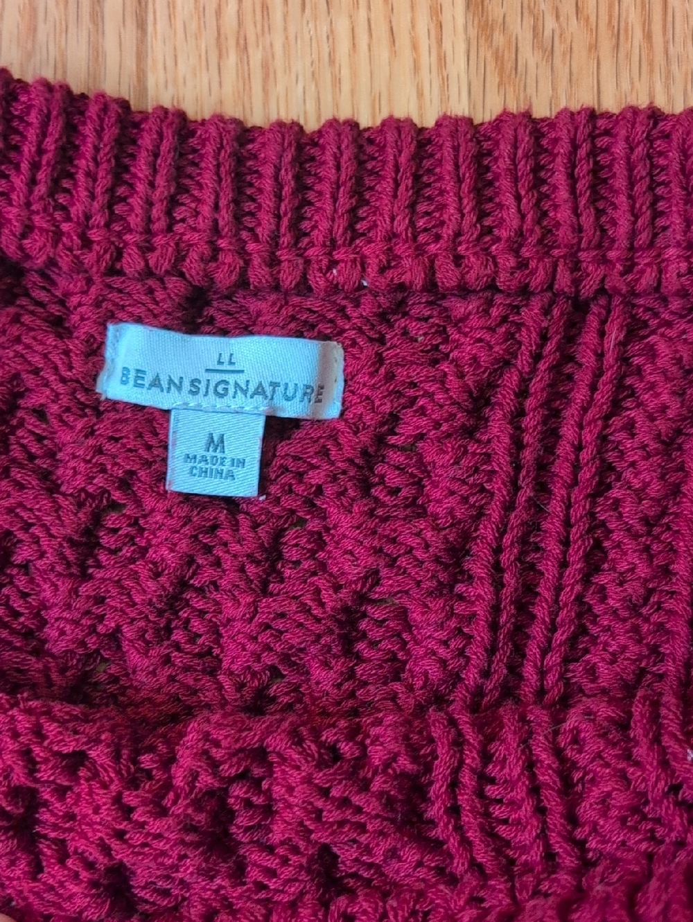 Red LL Bean Cable Knit Sweater Tunic Size M - Picture 3 of 5